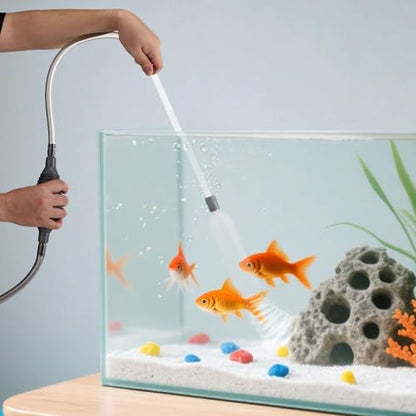 7 Pieces Fish Tank Vacuum Gravel Cleaner Kit with Aquarium Cleaning Kit, Gravel Vacuum for Aquarium Water Change and Remove Dirt Sand