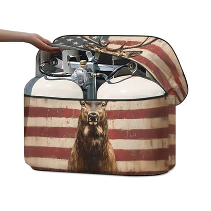 250th Anniversary Elk Double 20lb RV Propane Tank Cover Weather Resistant Gas Cylinder Cover with Zipper Four Seasons General - color: 250th Anniversary Elk, size: S(20LB)