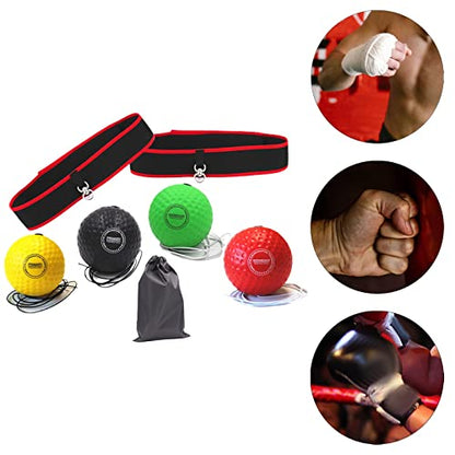 2Pack Boxing Reflex Balls, Boxing Ball Headband Set,Reflex Punching Ball Boxing Equipment Improve Speed and Hand-Eye Coordination for Men, Kids Boxing Equipment