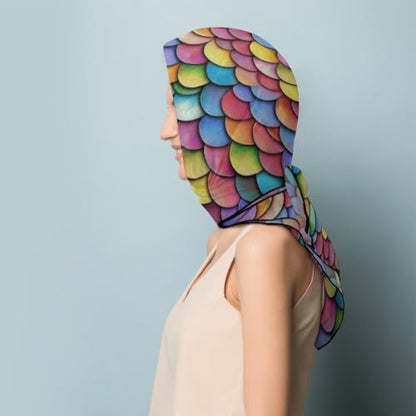 Women’s Square Scarf 27"x27", Lightweight Chiffon Satin Feel Fashion Scarf for Neck Hair Band Head Wrap Bag Accessory - color: Colorful Scales
