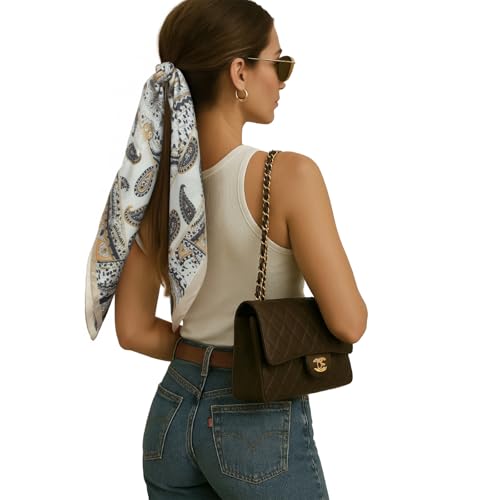 RIIQIICHY Women Head Hair Scarf Like Satin Silk Scarf Sleeping Hair Wrapping Night 27.5" - color: C012