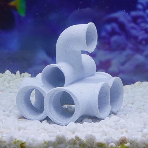 Marble Texture Fishtank Landscape Accessory Natural Habitat Tube Shelter Place for Pet Fish Hideouts Breeding Shrimp Shelter Cave House