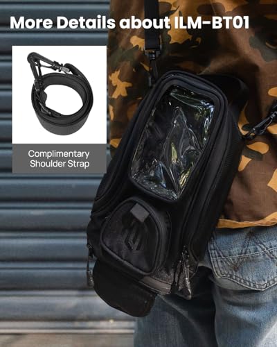 ILM Motorcycle Tank Bag Magnetic Waterproof Touch Screen Phone Pouch BT01 - color: Black