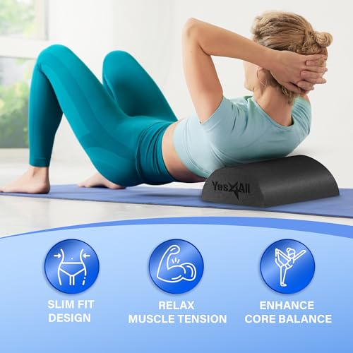 Yes4All Medium Firm Half Foam Rollers for Post-Workout Relaxation, 12/18/24/36 inch PE Foam Roll for Back Massage & Yoga Exercise - color: Black, style: 12-inch