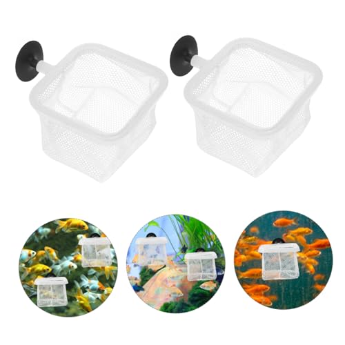Mikikit 5pcs Aquarium Breeding Net with Cups Fish Tank Separator for Fry Easy Installation Mesh Design for Protecting Young Fish