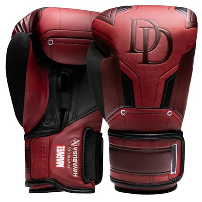 Hayabusa Marvel Hero Elite Boxing Gloves | Sparring and Training, Muay Thai Kickboxing, Fight Ready, Licensed Design, Padded Knuckle, 10oz 12oz 16oz, Men and Women - color: Daredevil, size: 12oz