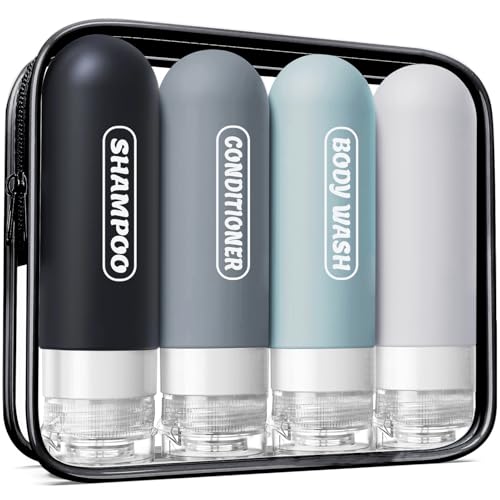 Pre-printed Silicone Travel Bottles for Toiletries 3oz - color: dark color 4