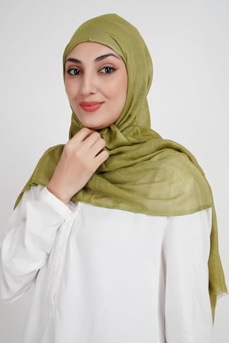 Soft Hijab Scarf 100% Modal | Lightweight | Breathable For Women - color: Olive