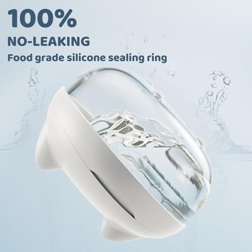 Retainer Case Denture Bath Case Basket Mirror Leak-proof White Cat | 2-in-1 design Strainer Basket No-Leak Cleaning Case for Mouth Guard Cute Removal Tool,Aligner chewies,Bursh - color: White Cat