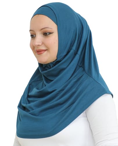 Prien Chic Ready To Wear Hijab For Women, Muslim Long Turban Undercap Set, Instant Scarf, Prayer Clothes For Girls, Abaya - color: Turquoise