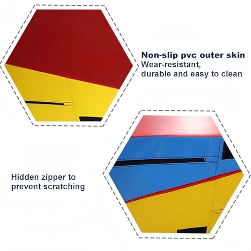 LICOME Folding Incline Gym Mat Tumbling Cheese Wedge Design for Gymnastics, Martial Arts, Dance, Yoga And Stretch Training，After It Can Be Used As A Jumping Box - color: Black Yellow, size: 150x75x35cm