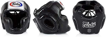 Fairtex Muay Thai & Boxing Headgear | Protective Sparring Head Guard with Adjustable Straps, Multi-Layer Padding, Enhanced Vision & Coverage - color: HG3 Black Lace-up, size: Large