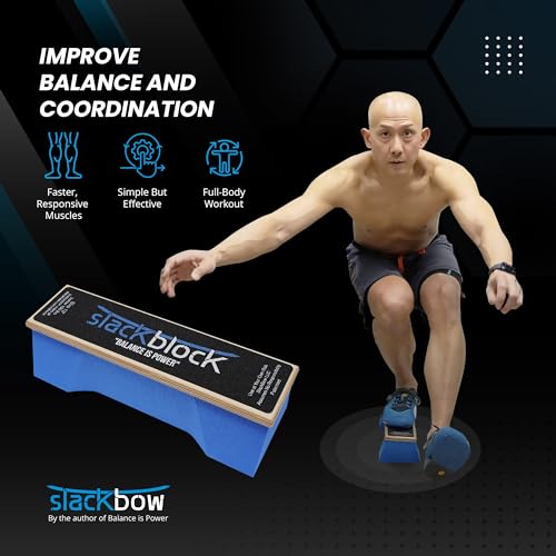 SlackBow SlackBlock Athletic Balance Trainer – Improve Balance, Stability, and Athletic Performance – Condition Your Body and Prevent Injury - Compact and Portable - size: 13"