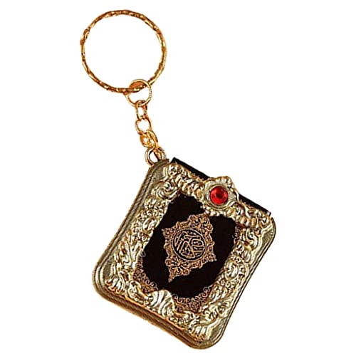Fancyes Small Ark Quran Retro Pendant Keychain The Quran Bag, Golden, 3.5x4cm