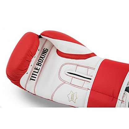 TITLE Boxing Pro Style Leather Training Gloves 3.0 - Boxing Gloves, Boxing Training Gloves, MMA Gloves, Oz Training Gloves, Kickboxing Gloves, Punching Bag Gloves, Sparring Gloves - color: Red/White, size: 16 oz