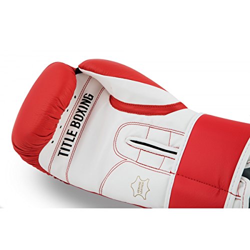 TITLE Boxing Pro Style Leather Training Gloves 3.0 - Boxing Gloves, Boxing Training Gloves, MMA Gloves, Oz Training Gloves, Kickboxing Gloves, Punching Bag Gloves, Sparring Gloves - color: Red/White, size: 14 oz