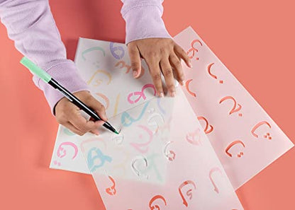 Arabic Letters and Numbers Stencil Set for Kids – Perfect for Arabic Learning, Writing Practice, and Craft Projects Reuseable