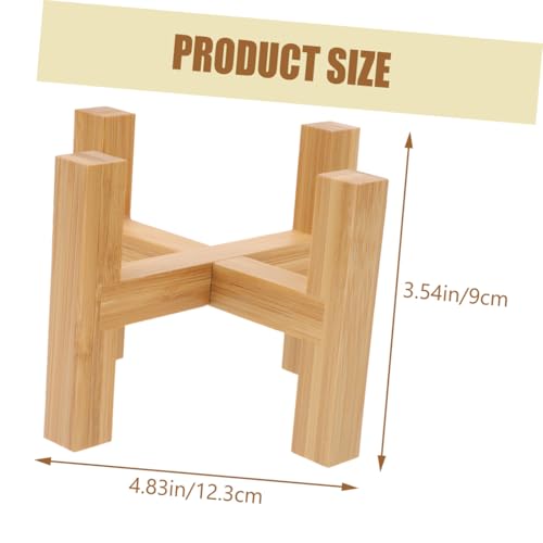 1Set Wooden Flowerpot Stand with Non Slip Mats Legged Indoor Plant Holder for Home Decor Craft Adornment Fish Tank Support Smooth Surface Durable Material