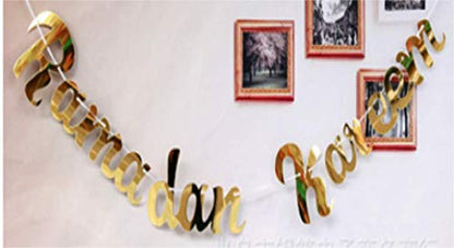 Ramadan Kareem Banner Decorations Bunting Banners Kullu am wa antum bikhair Balloons Latex Islamic Balloons Birthday Party Black, Gold, Silver Balloon Banners Latex 12" Each (Gold)