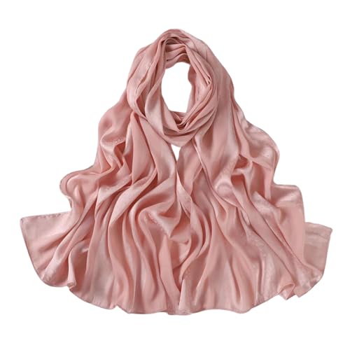 Dbdkejj Women Satin Hijab Bohemian Style Soft Wrap Elegant Foulard Turban Fashion Shawl For Daily Use - color: Color 6