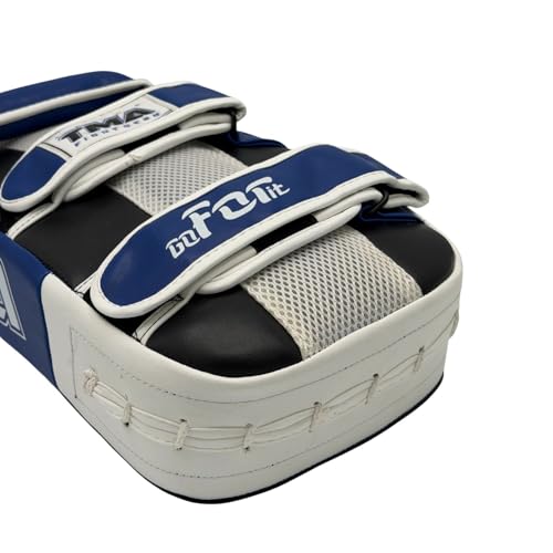 TMA Muay Thai Pad for Training, Curved Kickboxing Kicking Strike Shield, Coaching Kick Boxing, MMA, Martial Arts, Karate, Taekwondo, Punching, Foot and Elbow Target (1 Pcs Sold AS Single) - color: Blue/Black