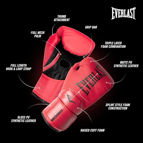Everlast Elite 2 Boxing Gloves - color: Red, size: 12 oz