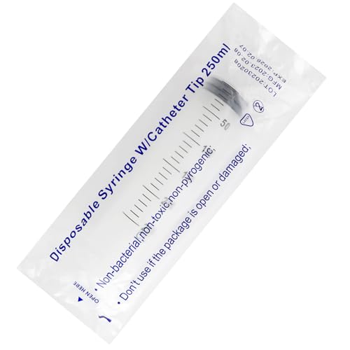 250ml Syringe with 27.6 Inch Tube and Needle, Extra Large Plastic Syringe with Tubing for Glue Dispensing, Scientific Labs, Watering, Refilling - style: 250 ml