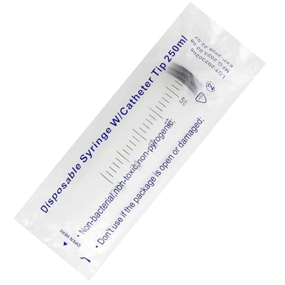 250ml Syringe with 27.6 Inch Tube and Needle, Extra Large Plastic Syringe with Tubing for Glue Dispensing, Scientific Labs, Watering, Refilling - style: 250 ml