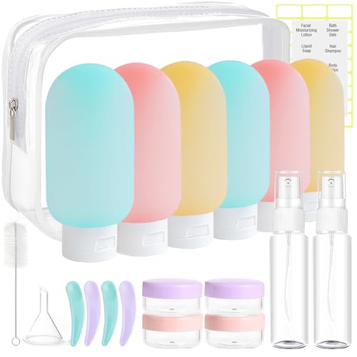 DEWSENSI 20 Pack Travel Bottles for Toiletries, Travel Size Containers Kit - color: Multicolor B