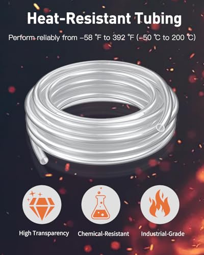 Pawfly 3 ft Food Grade Silicone Tubing, 3/8" ID x 1/2" OD, High Temp Pure Silicone Hose for Home Brewing Winemaking, Flexible Transparent Plastic Tubing, Silicone Pipe, Air Hose, Aquarium Tubing - size: 3 FT, style: 3/8" ID x 1/2" OD