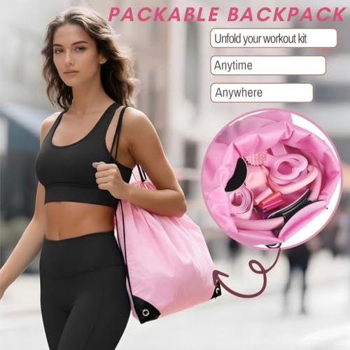 Pilates Kit for Home Workouts, Pilates Starter Kit for Women, Yoga Band, Pilates Equipment Ring and Ball Set & 5 Resistance Bands, Massage Balls, Core Sliders & Grip Socks