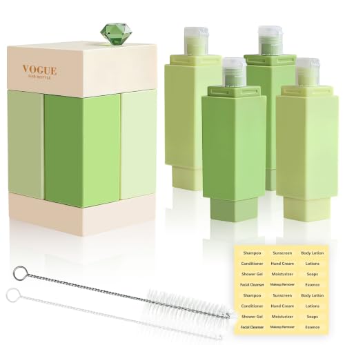 Travel Bottles, 4 in 1 Travel Dispenser Bottle for Conditioner,Cream,Lotion - color: Dark Green