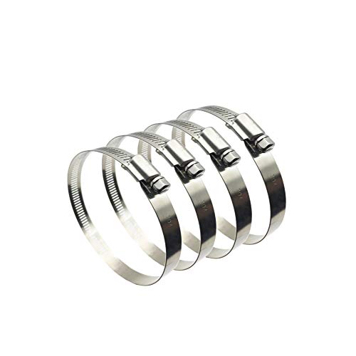 4Pcs 2.5" Adjustable 304 Stainless Steel Duct Clamps Clamp Pipe Clamp Air Ducting Clamp worm drive hose clamps （ 52mm-76mm, For 2.5" Hose) - size: 2.5" -4Pcs