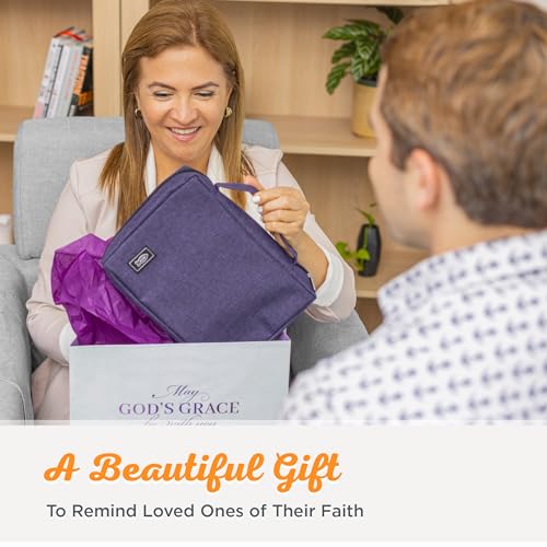 Christian Art Gifts Poly-Canvas Value Bible Cover for Men/Women's, Jesus Fish, Purple Canvas, Small - color: Purple/Jesus Fish, size: Small