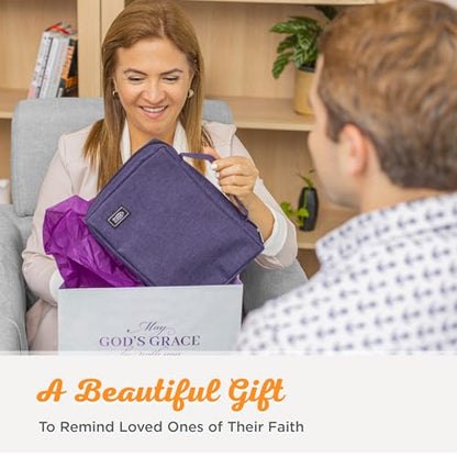 Christian Art Gifts Poly-Canvas Value Bible Cover for Men/Women's, Jesus Fish, Purple Canvas, Small - color: Purple/Jesus Fish, size: Small