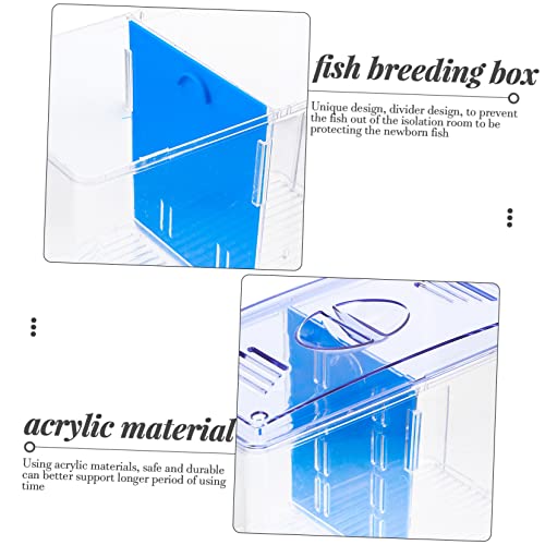 POPETPOP Miniature Fish Breeding Box Acrylic Isolation Tank Incubator for Bettas Guppies Safe Feeding Hatchery with Smooth Surface for Home Aquariums
