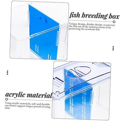 POPETPOP Miniature Fish Breeding Box Acrylic Isolation Tank Incubator for Bettas Guppies Safe Feeding Hatchery with Smooth Surface for Home Aquariums