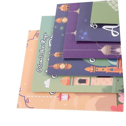 Lurrose 6pcs Eid Mubarak Money Envelopes Set for Cash Spacious Design for Weddings Birthdays and Eid Celebrations Unique Paper Envelopes for Generous Giving