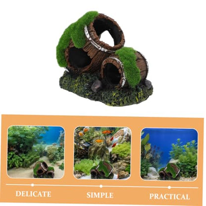 Broken Barrel Aquarium Decoration Resin Fish Tank Ornament Betta Fish Cave Hideout Reptile Tank Decorative Shelter for Shrimp