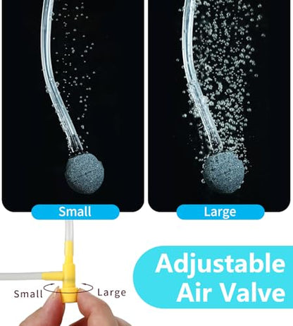 Aquarium Air Pump Mini Fish air Pump Super Quiet Fish Bowl air Pump for Up to 10 Gallon Fish Tank 1.5 Watts 310ml/min - color: Black-Complete Kit