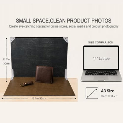 Food Photography Backdrop Kit, 16.5 x 11.7 in, 10 Double-Sided Backdrops - color: textured color