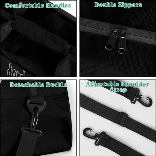 Custom Sports Football Basketball Baseball Duffel Bag, Solid Black | Personalized Named Practice Travel Overnight Training Bag - color: Color 20