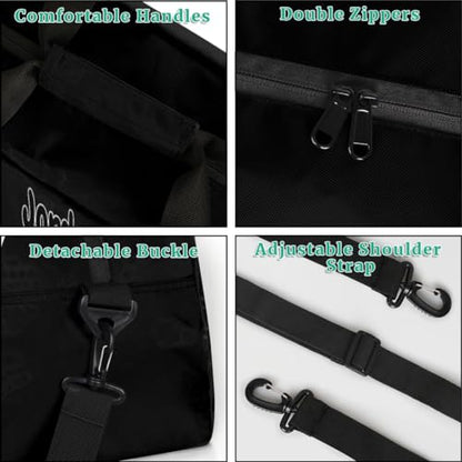 Custom Sports Football Basketball Baseball Duffel Bag, Solid Black | Personalized Named Practice Travel Overnight Training Bag - color: Color 20