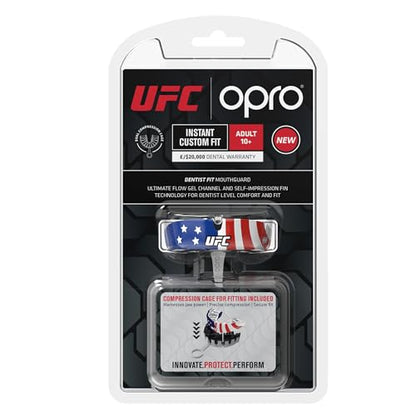 OPRO Official UFC Stars & Stripes Instant Custom-Fit Mouthguard – Self-Fit Mouthguard for MMA, Boxing, Martial Arts & Combat Sports - color: Stars & Stripes