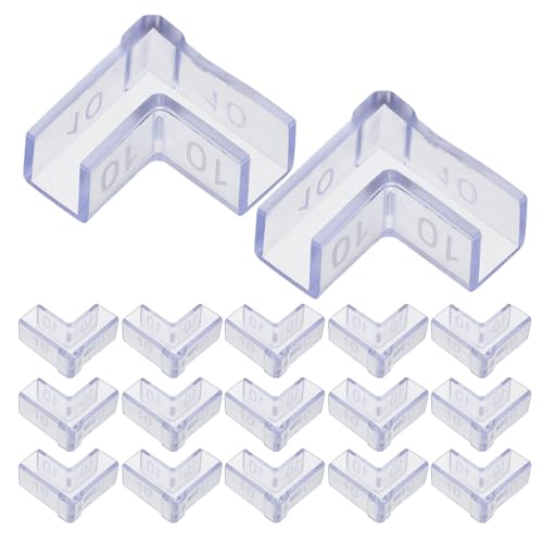OSALADI 25pcs Aquarium Glass Edge Protectors and Furniture Corner Guards, L-Shaped 90° Corner Bumpers for 10mm Thick Fish Tank and Babyproofing Safety