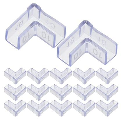 OSALADI 25pcs Aquarium Glass Edge Protectors and Furniture Corner Guards, L-Shaped 90° Corner Bumpers for 10mm Thick Fish Tank and Babyproofing Safety
