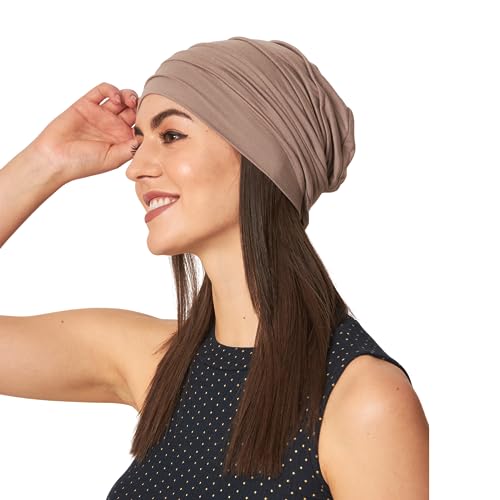 Chemo Silky Soft Slouchy Snood Bamboo Cap Beanie for Women Cancer Hair Loss Turban Hat Chemo Headwear Women - color: Ss200champaign