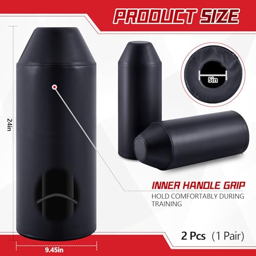 Tellegloww 2 Packs Football Arm Shield Blocking Pad Bullet Shaped Football Forearm Blocking and Sparring Training Pads for Sports Trainer and Coach - color: Black