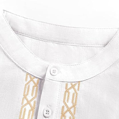 Men Islamic Caftan Thobe Big and Tall Breathable Prayer Clothes Saudi Arabic for Eid Home Casual Wear - color: White, size: Large