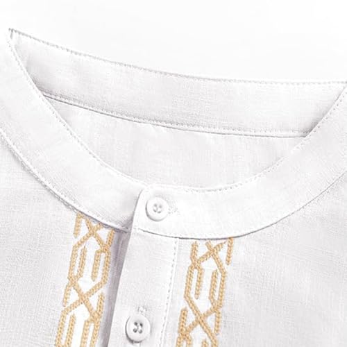Men Islamic Caftan Thobe Big and Tall Breathable Prayer Clothes Saudi Arabic for Eid Home Casual Wear - color: White, size: Small
